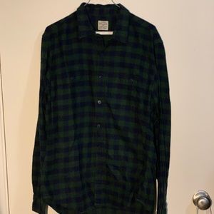 Navy and forest j crew flannel shirt